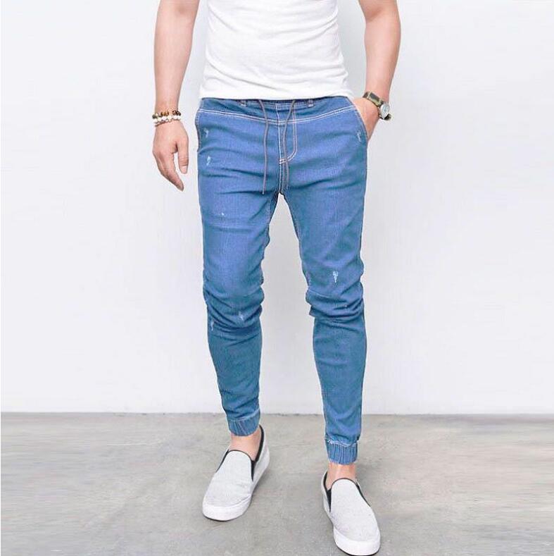 Pantalones vaqueros harén de moda para hombre de la marca Envmenst, pantalones vaqueros brillantes con los pies lavados, ropa deportiva de hip hop, pantalones de jogging con cintura elástica