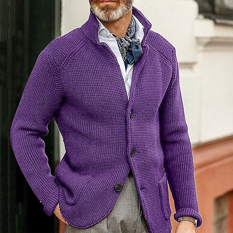 Pull mode homme décontracté à manches longues couleur unie pull tricoté vêtements d'extérieur homme