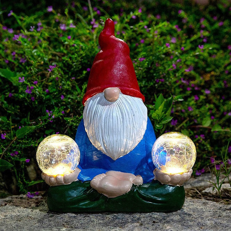 Solar Lamp Dwarf Elf Resin Decoration