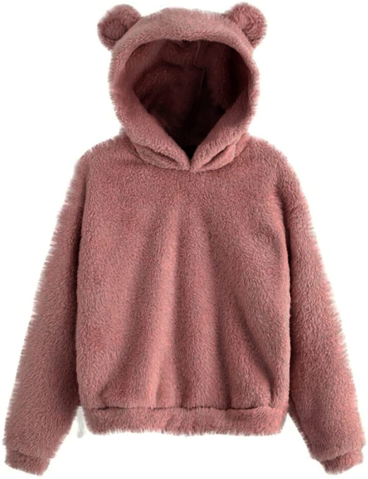 Pull à capuche chaud en peluche avec oreilles de lapin pour l'automne et l'hiver