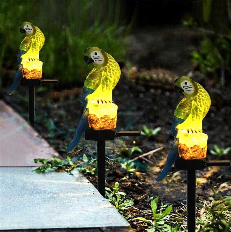 Solar Resin Parrot Floor Lamp Outdoor Park LED Landscape Lamp Park Decoration Lawn Lamp