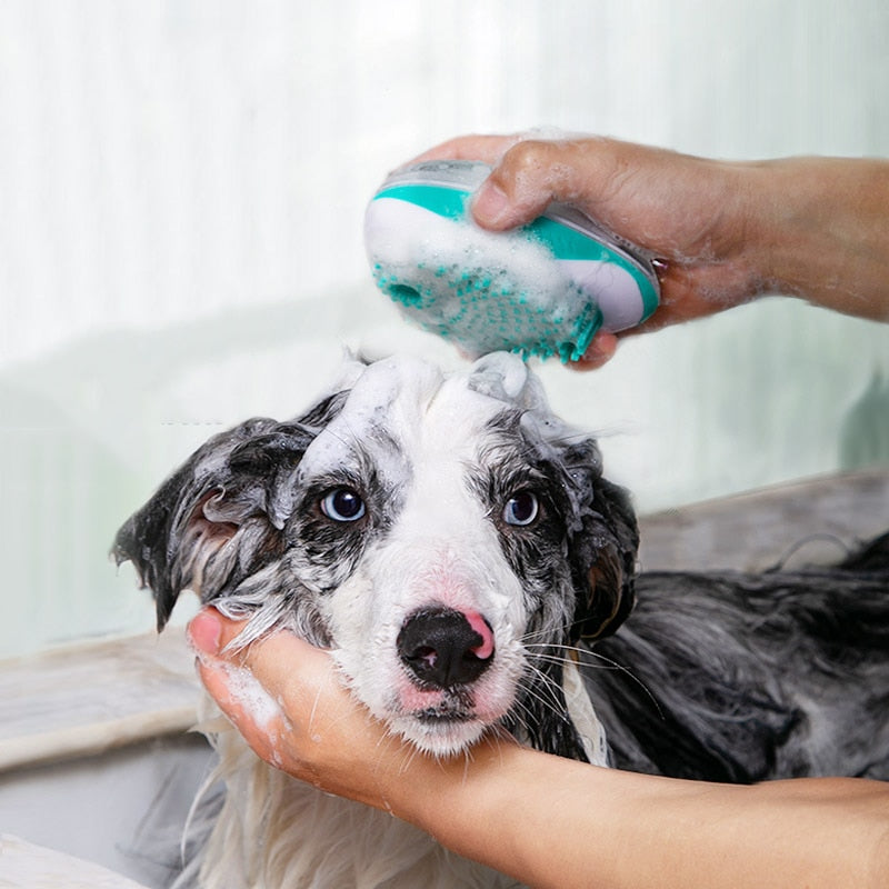 Cepillo de baño para perros y mascotas, cepillo de masaje de silicona suave para perros y gatos, cepillo de ducha para el cabello, herramienta de limpieza para perros, suministros para mascotas