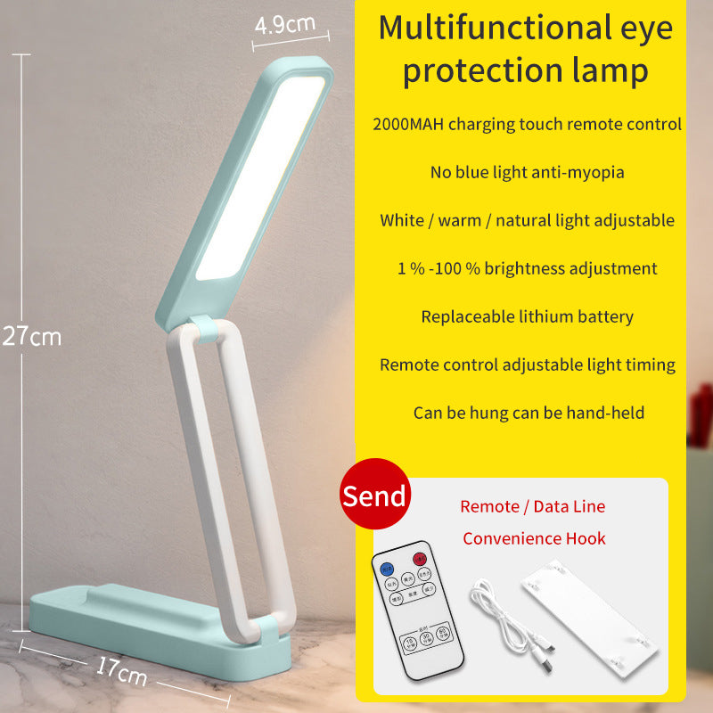 Creative Desk Lamp For Students Dormitory Learning Dual Use Clamshell Folding Eye Protection Bedside Reading Lamp