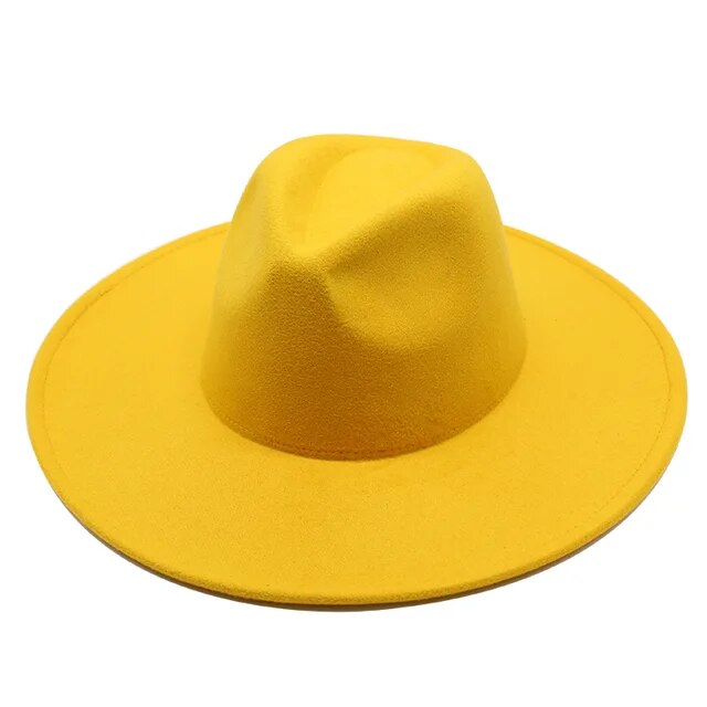 Sombrero Fedora clásico de ala ancha, de lana en blanco y negro, para hombre y mujer, plegable, para invierno, para bodas, iglesias, jazz 