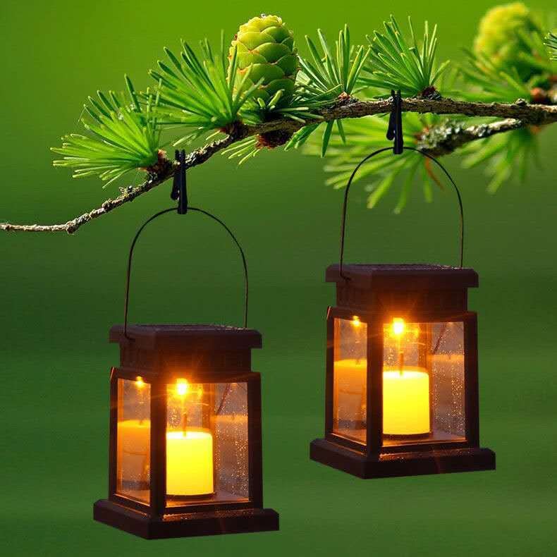 Solar Retro Palace Lamp Atmosphere Landscape Garden Outdoor Waterproof Wall Hanging Courtyard Star Candle Wind Lamp