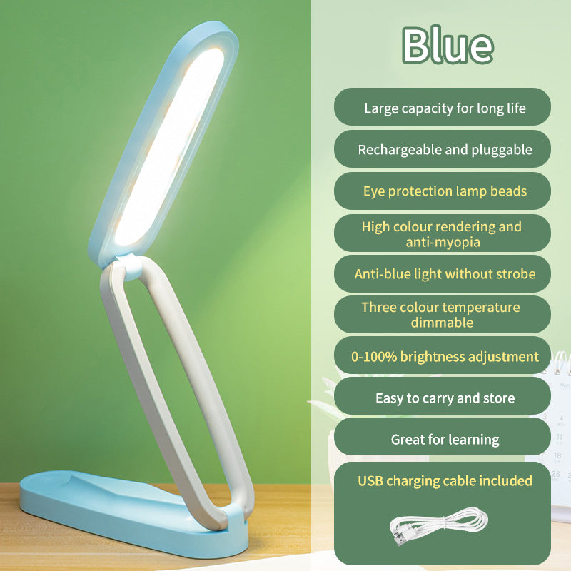 Folding USB Rechargeable Eye Protection Desk Lamp Led Study Touch Student Children Desk Reading Bedside Lamp