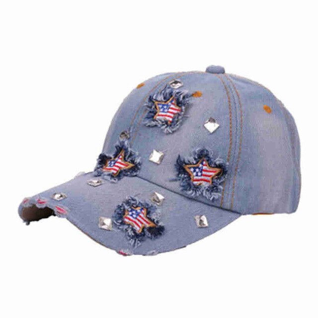 Casquettes de baseball Snapback Vintage Denim Jeans avec étoile du drapeau américain