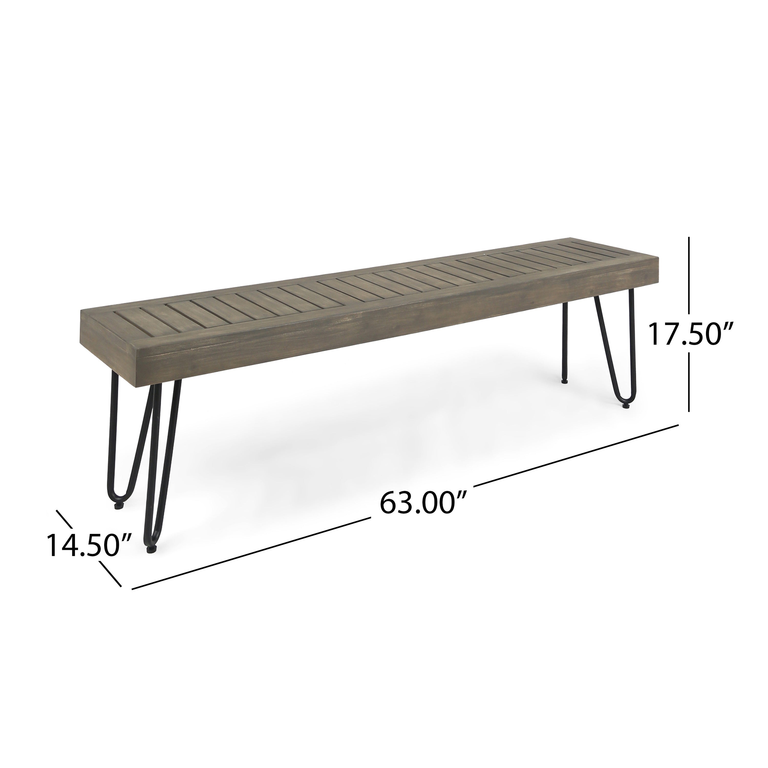 JANE INDUSTRIAL WOOD AND METAL BENCH