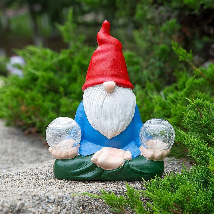 Solar Lamp Dwarf Elf Resin Decoration