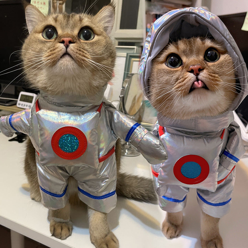 Costume de transformation pour animal de compagnie, costume d'astronaute debout, costume d'Halloween drôle en forme de courrier pour animal de compagnie, costume de transformation pour chat