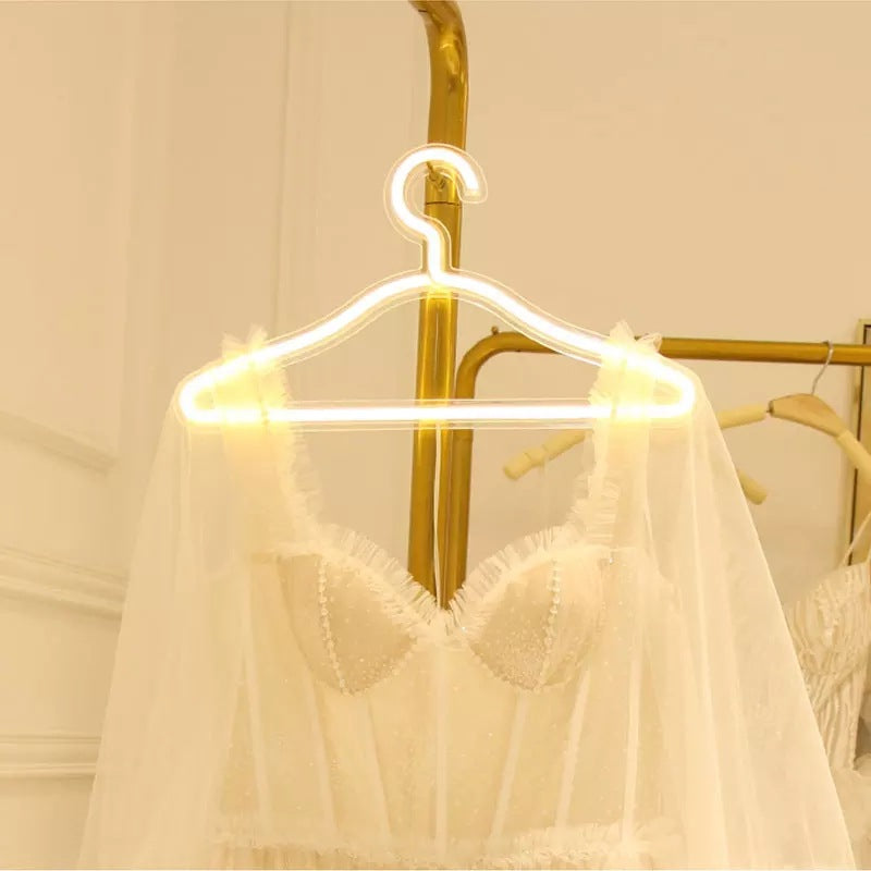 Led Clothes Rack Neon Lamp Modeling Lamp Color Lamp Net Red Wedding Dress Shop Window Decoration Creative Hanging Lamp