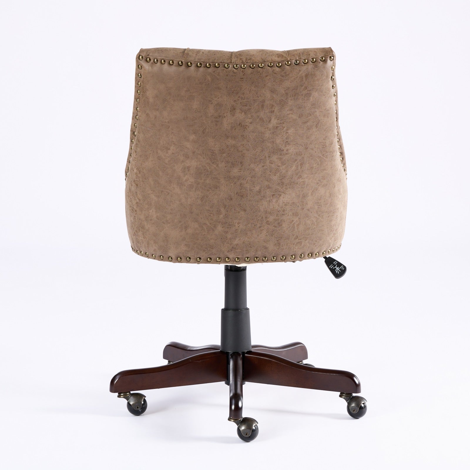 Medieval retro style sheepskin patterned home office chair with lifting, rotating, and tilting functions, brown