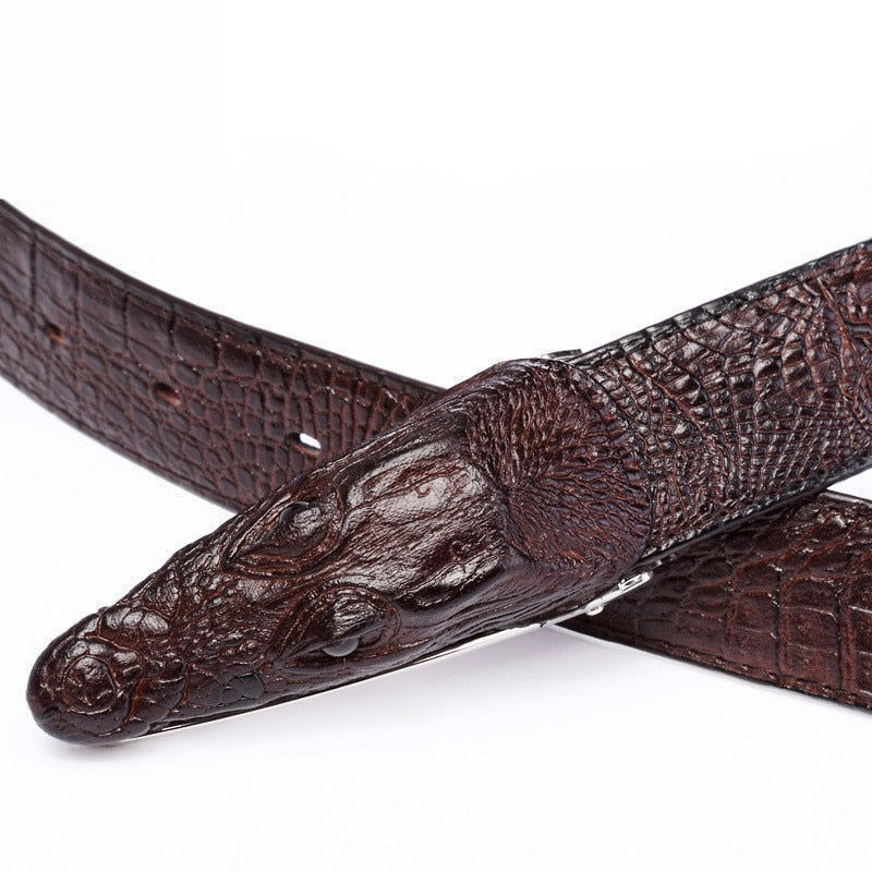 Ceintures pour hommes Ceinture de créateur en cuir de luxe Crocodile Hombre