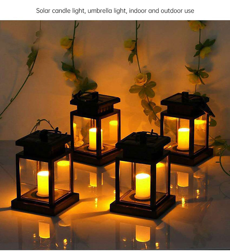 Solar Retro Palace Lamp Atmosphere Landscape Garden Outdoor Waterproof Wall Hanging Courtyard Star Candle Wind Lamp