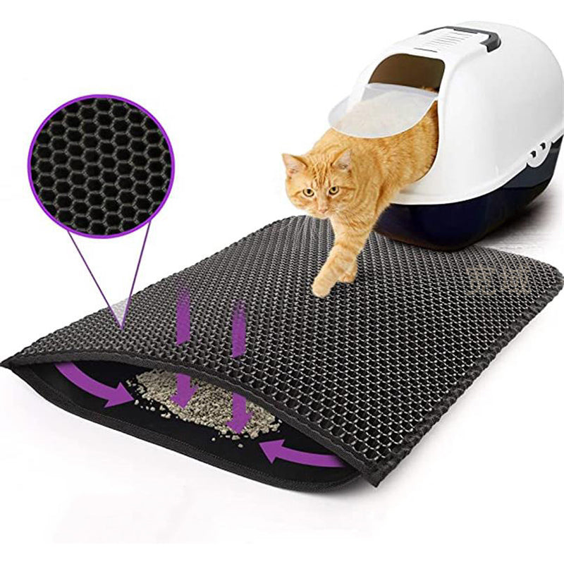 Tapis de litière pour chat à double couche en EVA pour animaux de compagnie, filtre de bassin de sable, tapis de sable, fournitures pour animaux de compagnie, tapis pour chat