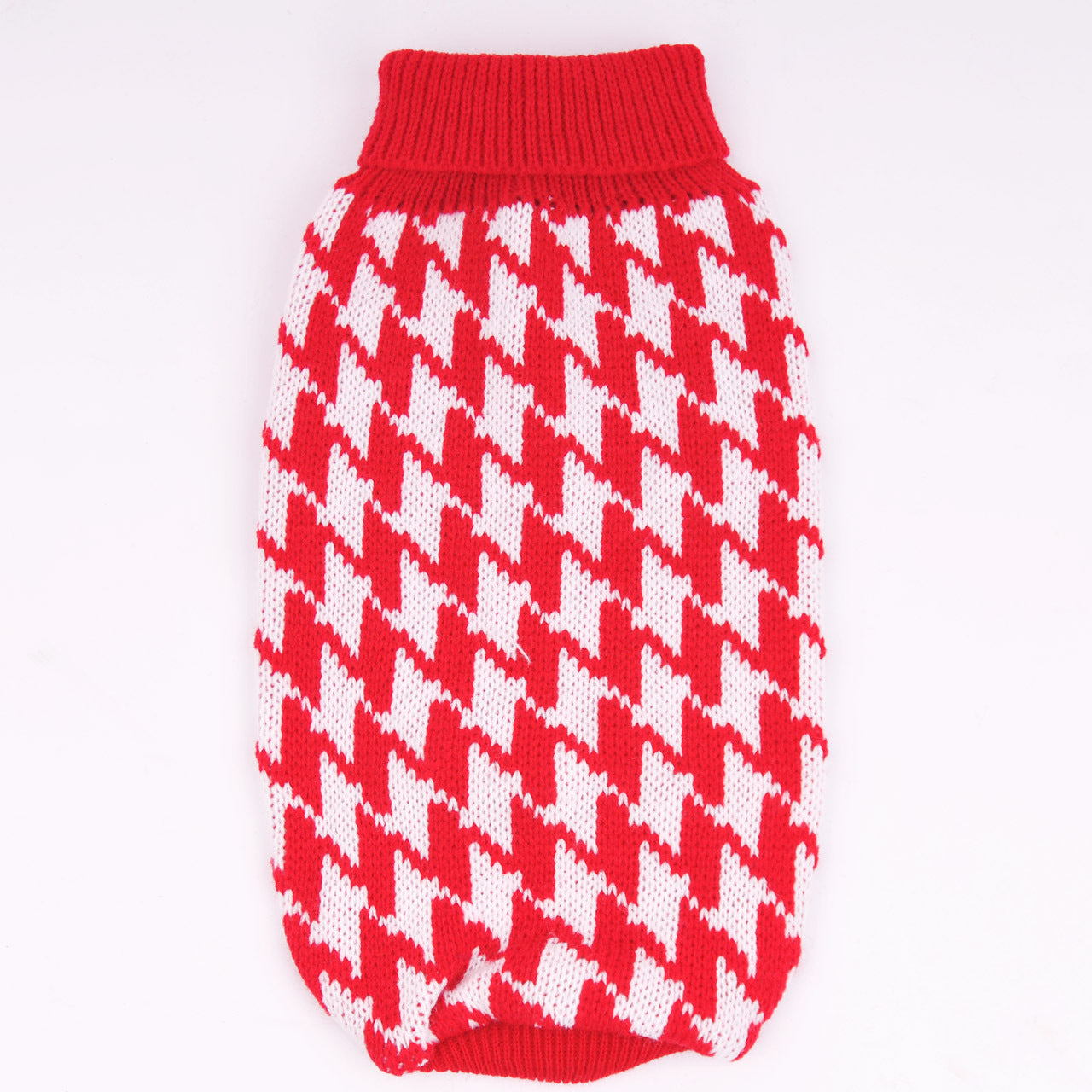 High Quality Simple Dog Sweater Reverse Collar Houndstooth Wool Pet Sweater Classic Pet Clothes