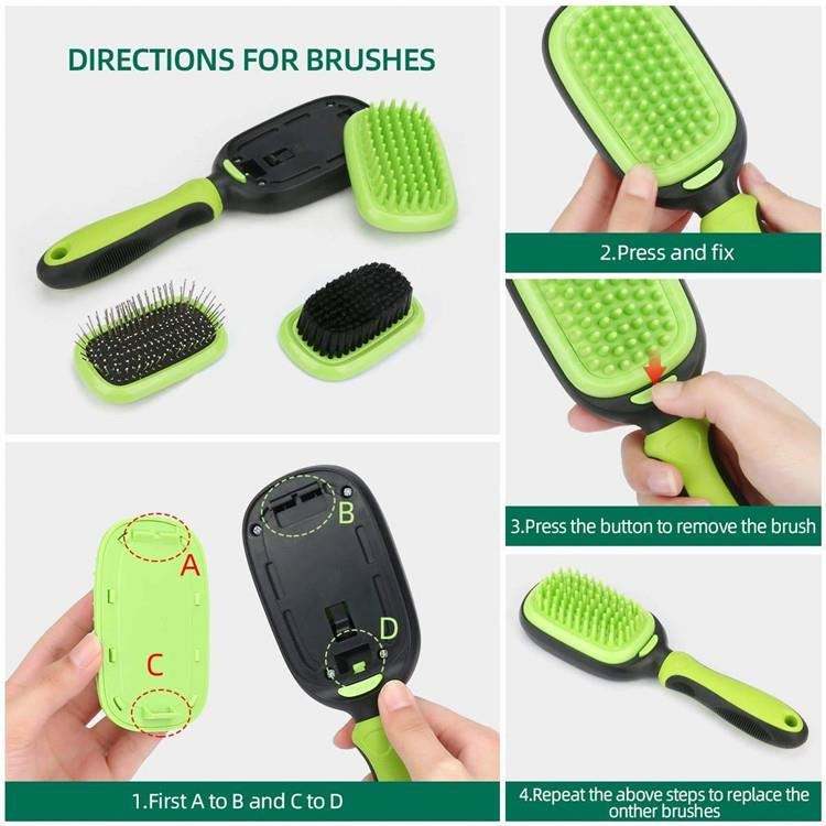 Peigne pour animaux de compagnie Brosse pour animaux de compagnie Peigne à nœud ouvert 5 en 1 multifonction pour animaux de compagnie Peut peigner les poils de chat et de chien Brosse d'épilation Ensemble de peignes à aiguilles décolorées