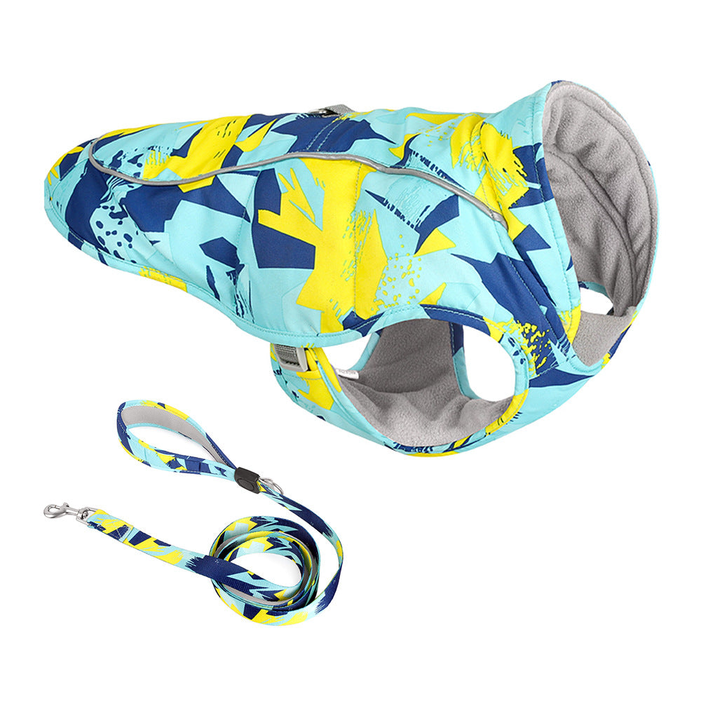 Autumn And Winter Jacket Printed Waterproof Reflective Thickened Pet Clothes