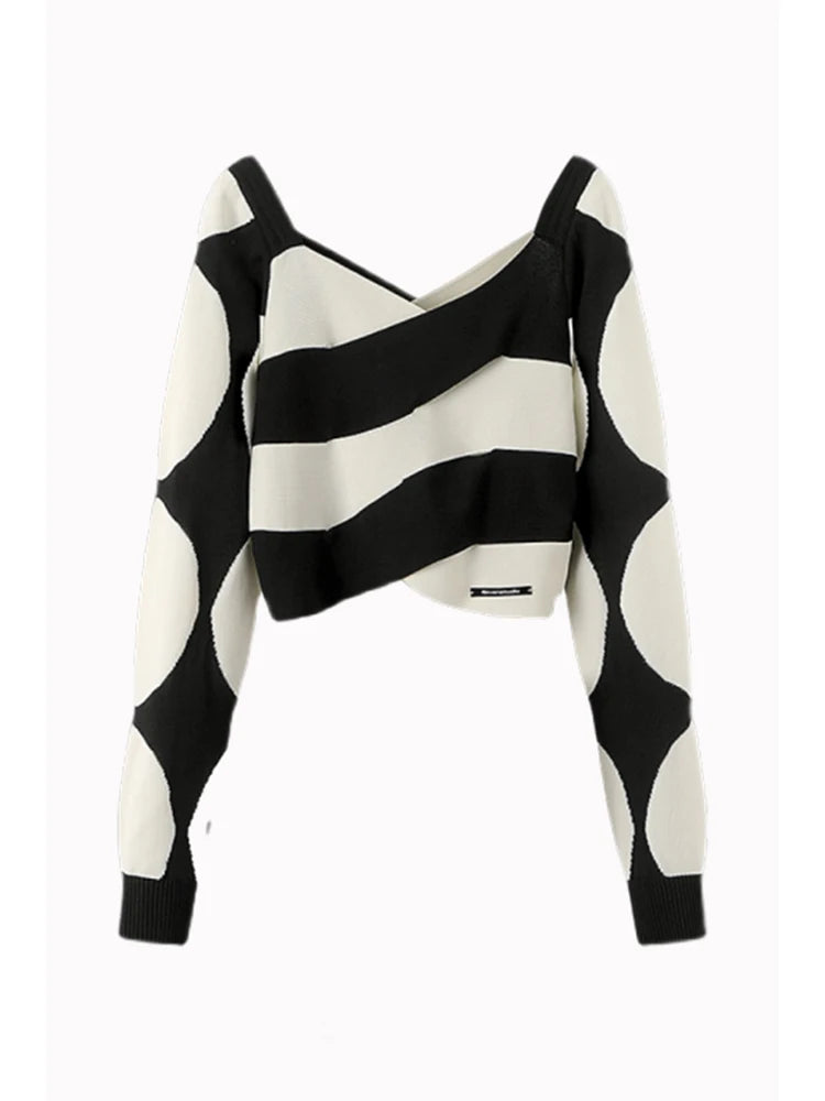 Women's Striped Pullover Knitted Sweater Fashion Long Sleeve Sweater