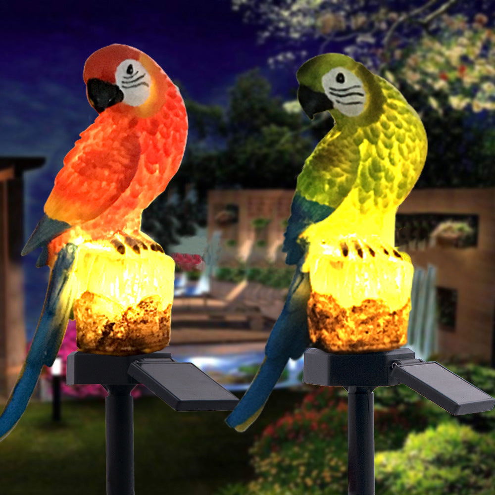 Solar Resin Parrot Floor Lamp Outdoor Park LED Landscape Lamp Park Decoration Lawn Lamp