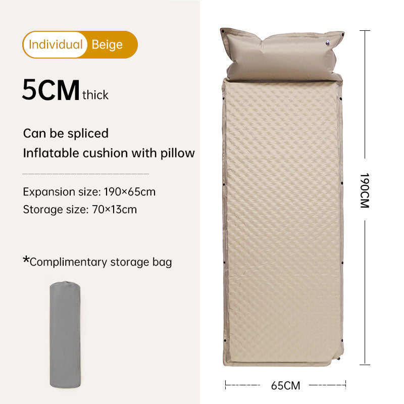 Product camouflage Can Be Spliced Self Inflating Cushion Air Mattress Camping Mat With Pillow