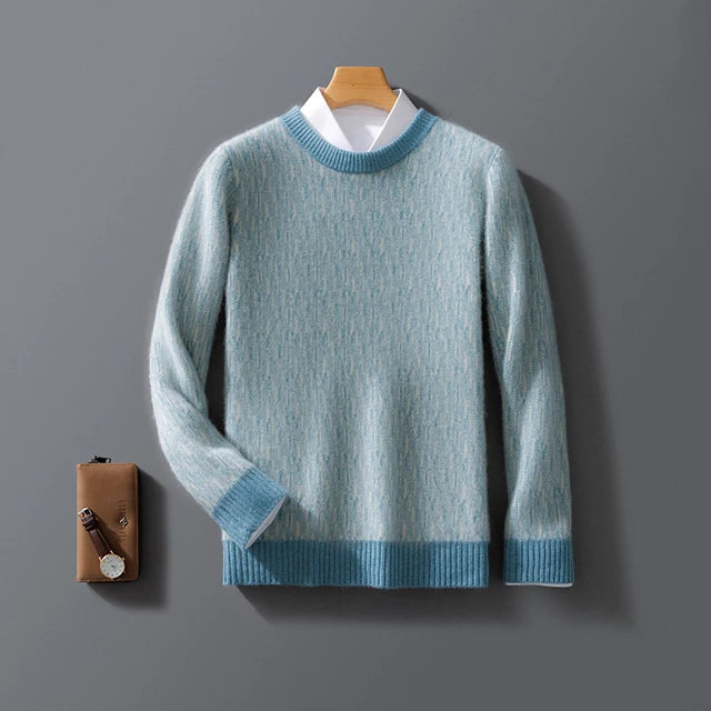 Pull en cachemire pour homme, col rond, ample, en laine tricotée, nouvelle collection automne et hiver 