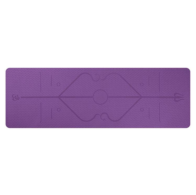 Tapis de yoga avec ligne de positionnement Tapis antidérapant pour débutants Tapis de gymnastique de fitness environnemental