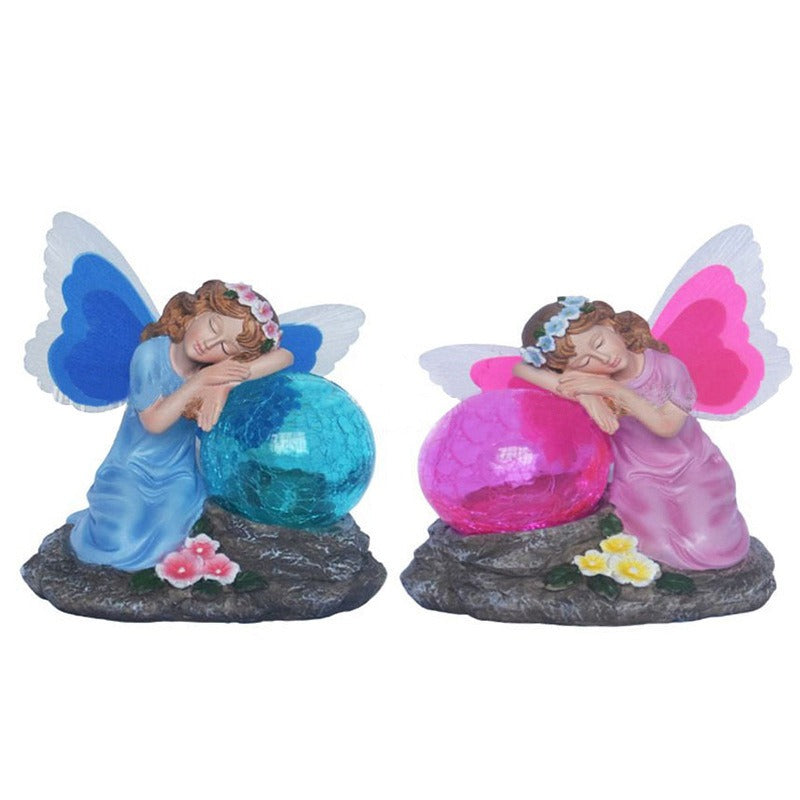 Solar Fairy Lamp Angel Resin Lamp Outdoor