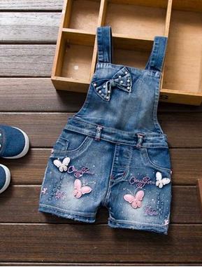 SPRING Summer US Style Girl Jumpsuit Cute Sweet Fashion Washed Jeans Denim Romper Jumpsuits Straps Short Pants Cowboy Blue