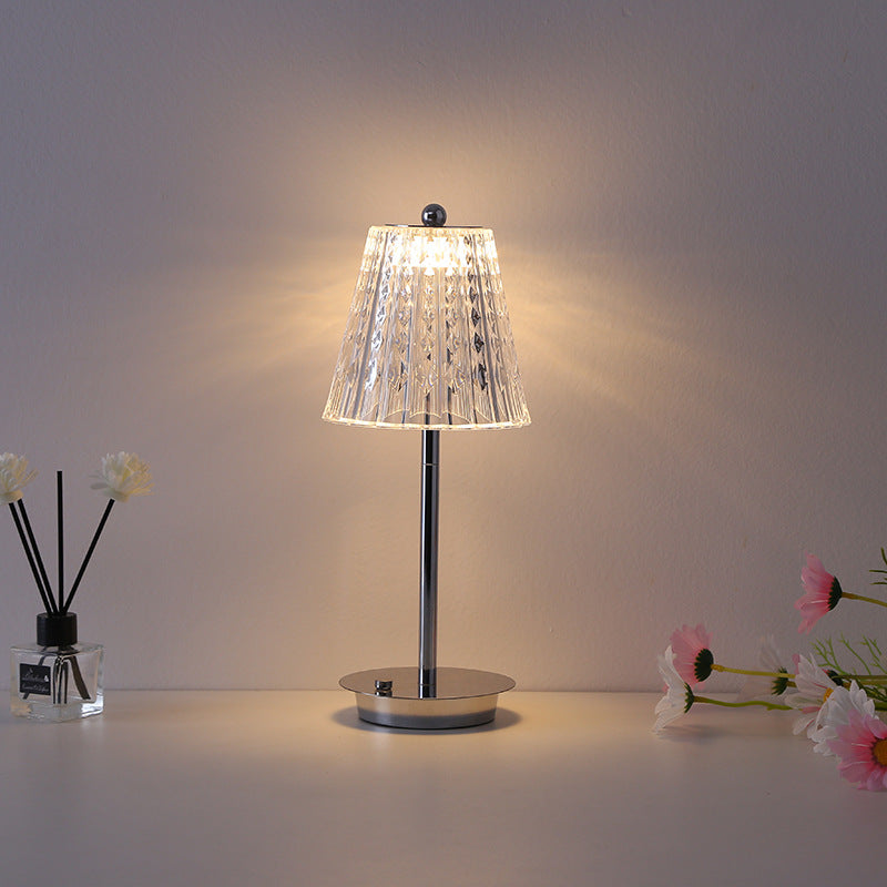 Modern Simple Metal Crystal Table Lamp Touch Bedroom Bedside Creative Atmosphere Bar Romantic Diamond Lamp