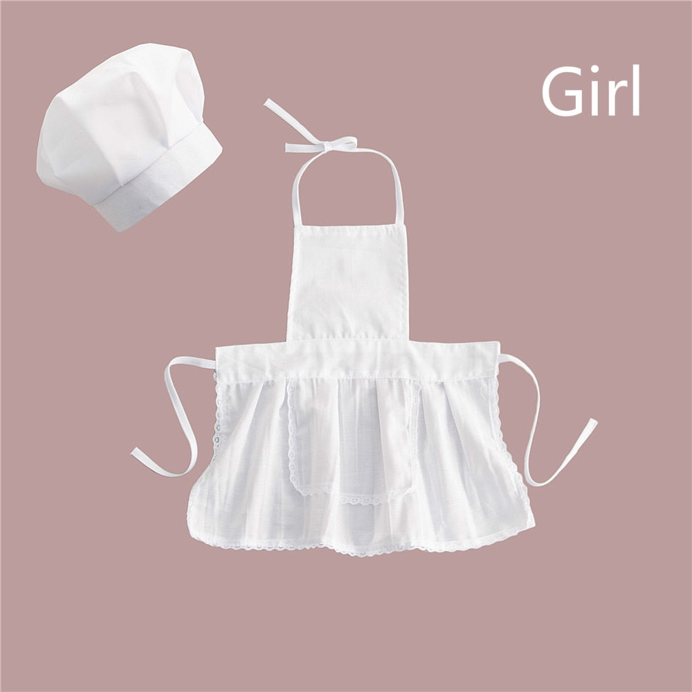 Baby Chef Apron Hat for Kids Costumes  Chef Baby  Cook Costume Newborn Photography Prop Newborn Hat Apron