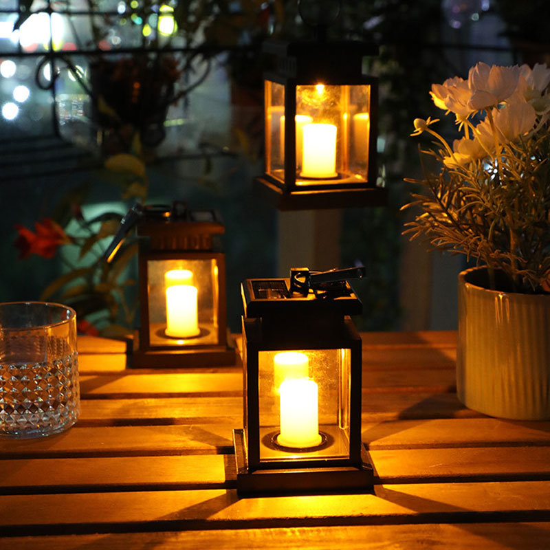 Solar Retro Palace Lamp Atmosphere Landscape Garden Outdoor Waterproof Wall Hanging Courtyard Star Candle Wind Lamp