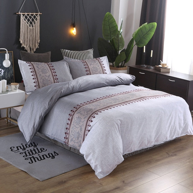 Bohemia style Duvet Cover plain color pattern retro style 2/3pcs Duvet Cover Sets Soft Polyester Bed Linen Flat Pillowcase