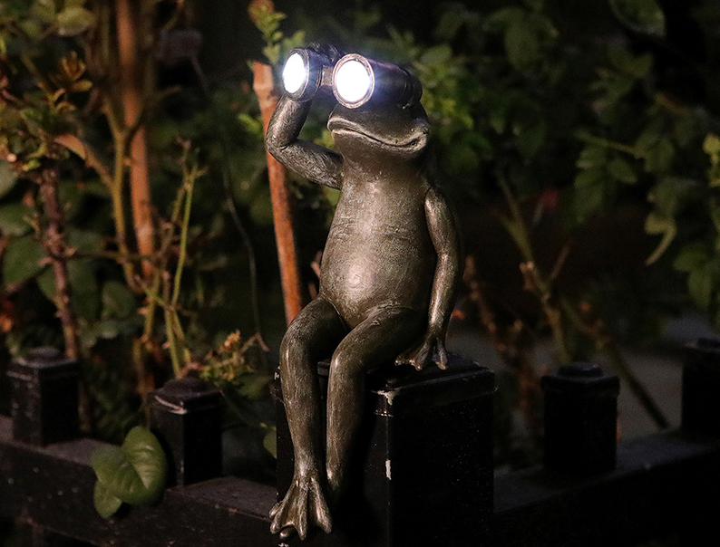 Lampe solaire grenouille décoration animalière d'extérieur