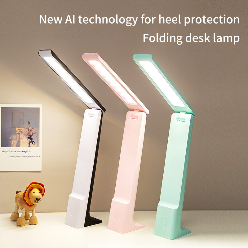 Lampe de bureau de protection des yeux rechargeable par USB, lampe de chevet à LED pliable et tactile pour étudiants et enfants