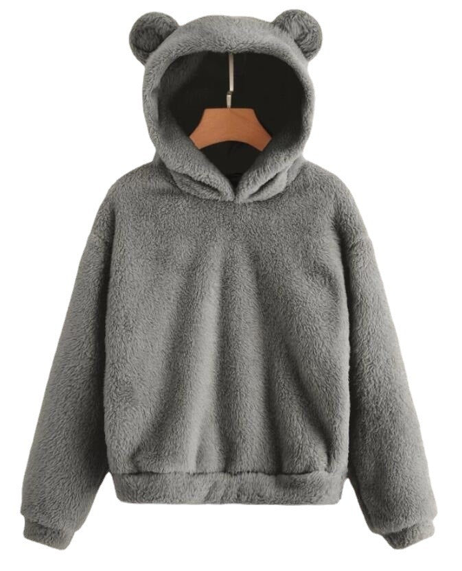 Pull à capuche chaud en peluche avec oreilles de lapin pour l'automne et l'hiver