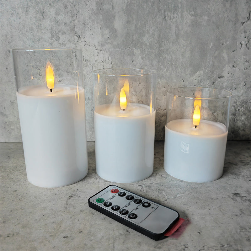 Electroplated Glass LED Electronic Candle Lamp Rechargeable Remote Control Candle Lamp