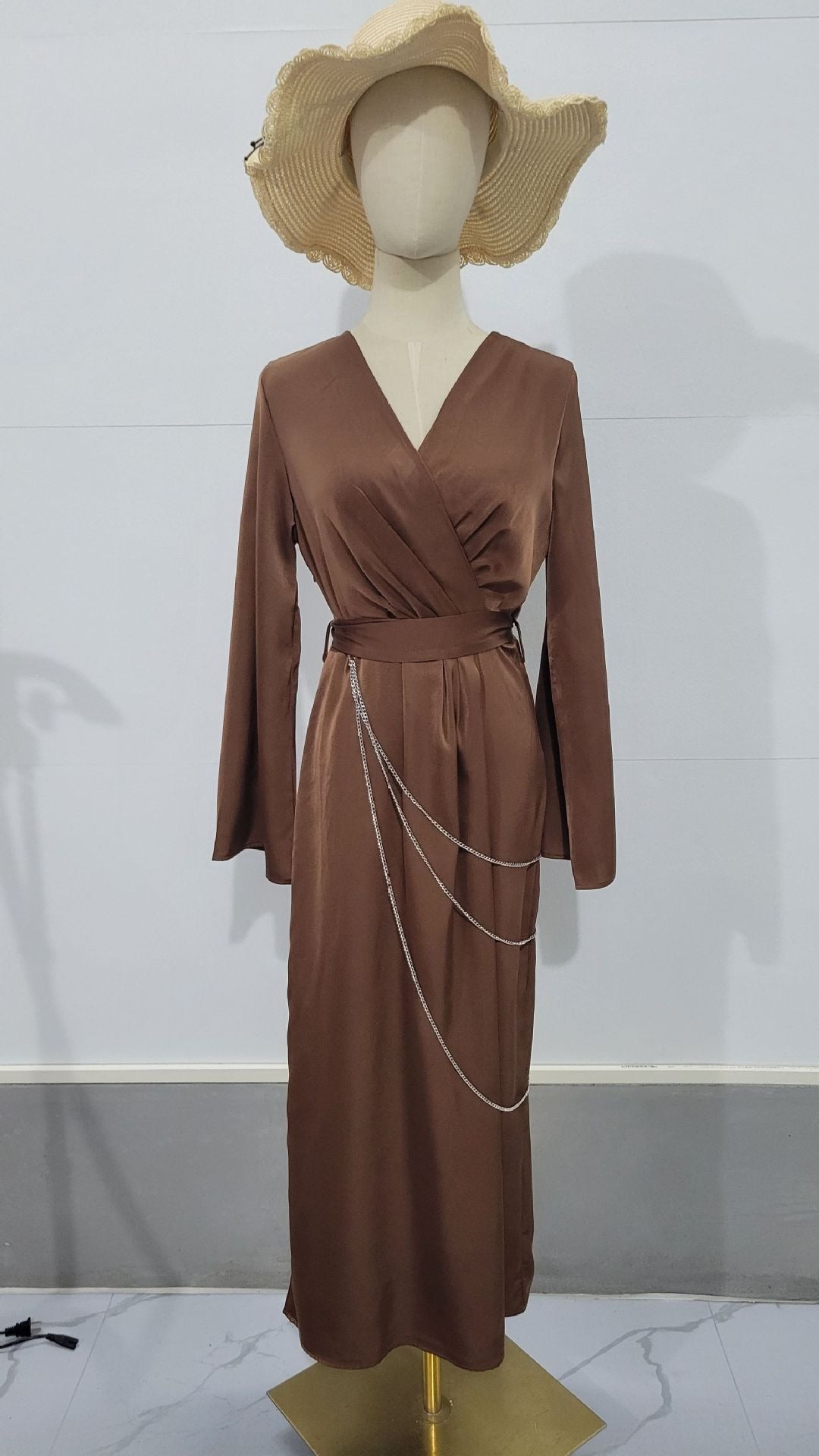 Autumn New Long Dress Style Long Waist Dress