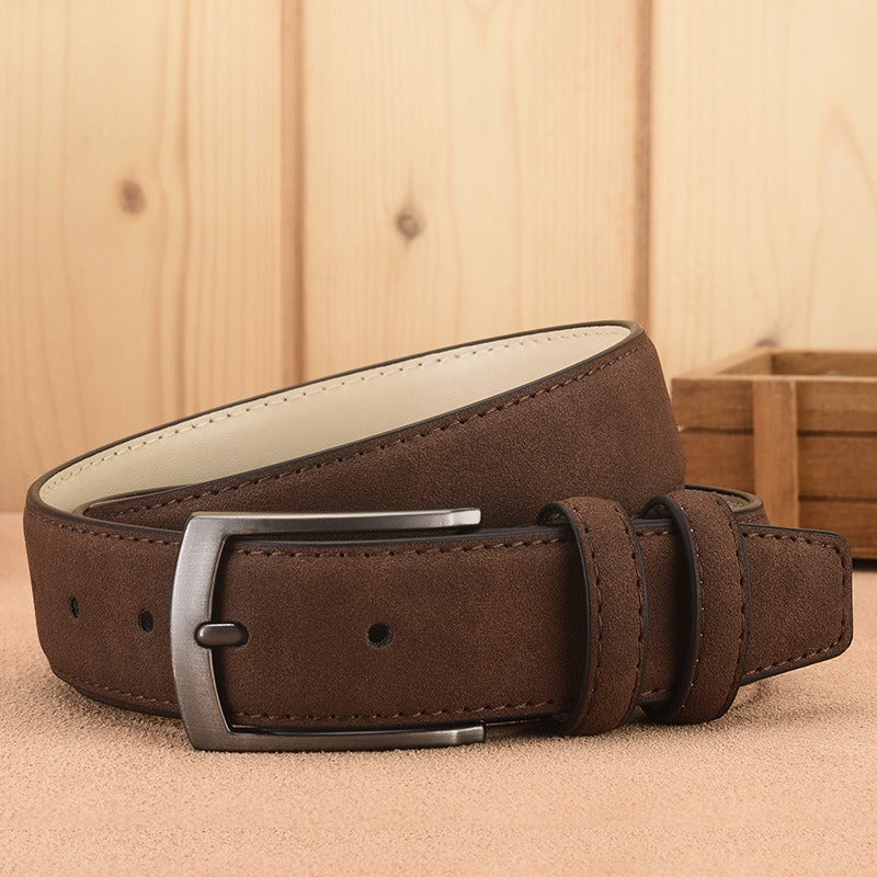 Suede leather belt