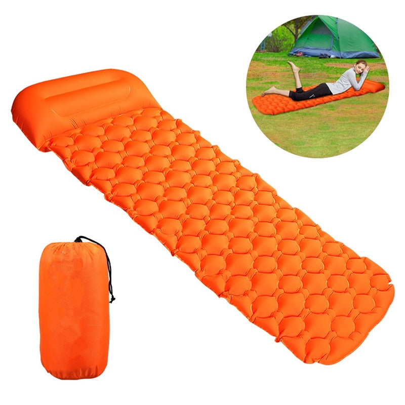 Outdoor Inflatable Sleeping Pad Inflatable Air Cushion Camping Mat with Pillow Air Mattress Sleeping Cushion Inflatable Sofa