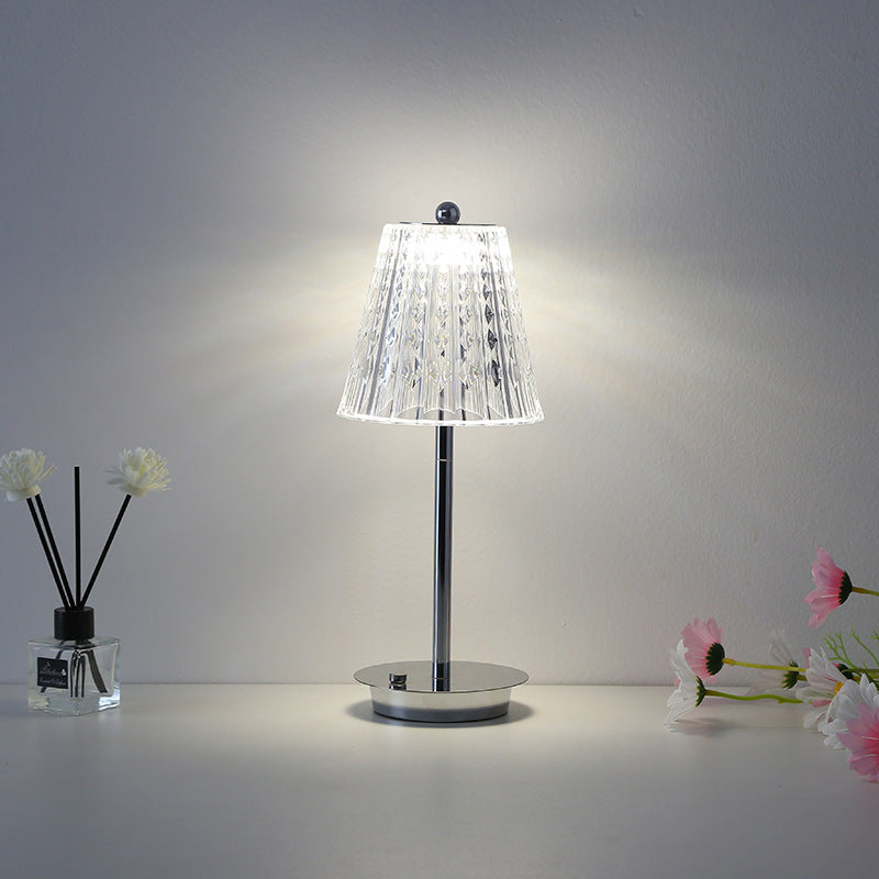 Modern Simple Metal Crystal Table Lamp Touch Bedroom Bedside Creative Atmosphere Bar Romantic Diamond Lamp