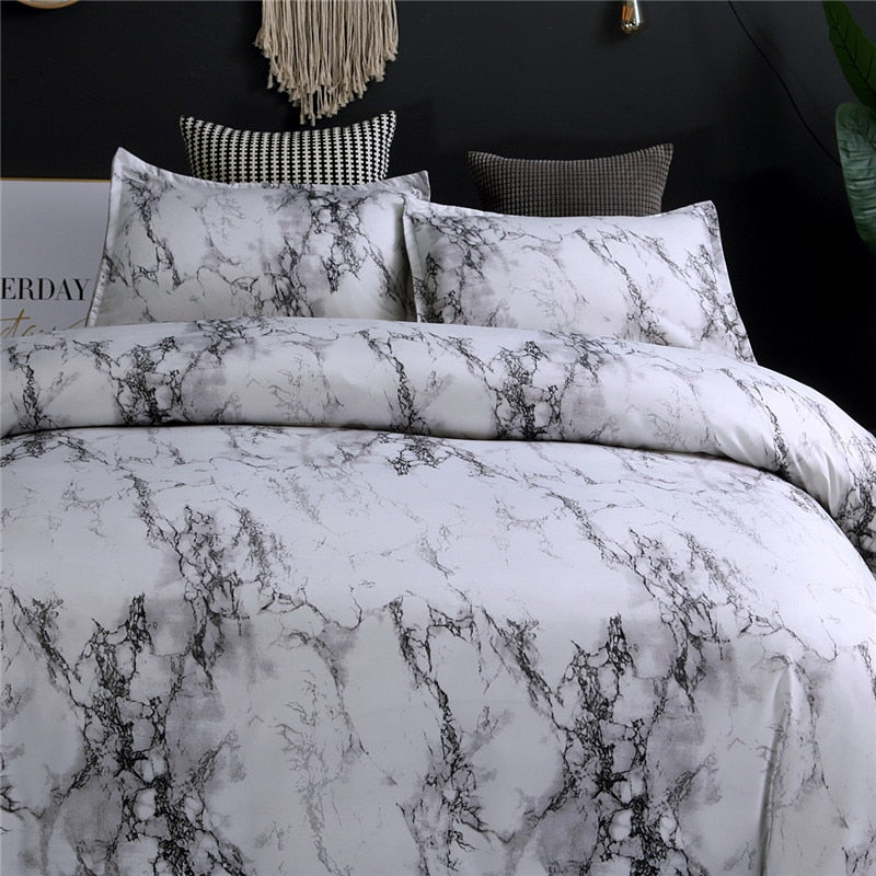 Modern Marble Printed Bedding Set Queen Size 2pcs/3pcs Duvet Cover Set Bed Linen Quilt Cover