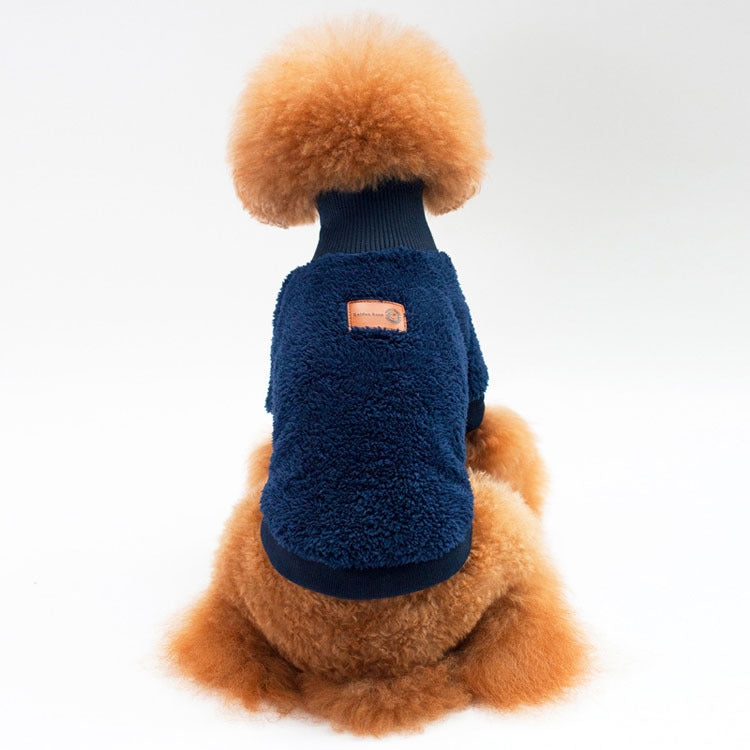 Winter New High Quality Pet Clothes Coral Fleece Solid Color Turtleneck Dog Clothes Pet Supplies