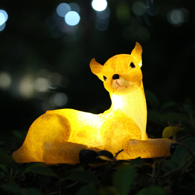 Lampe solaire en résine créative en forme d'animal