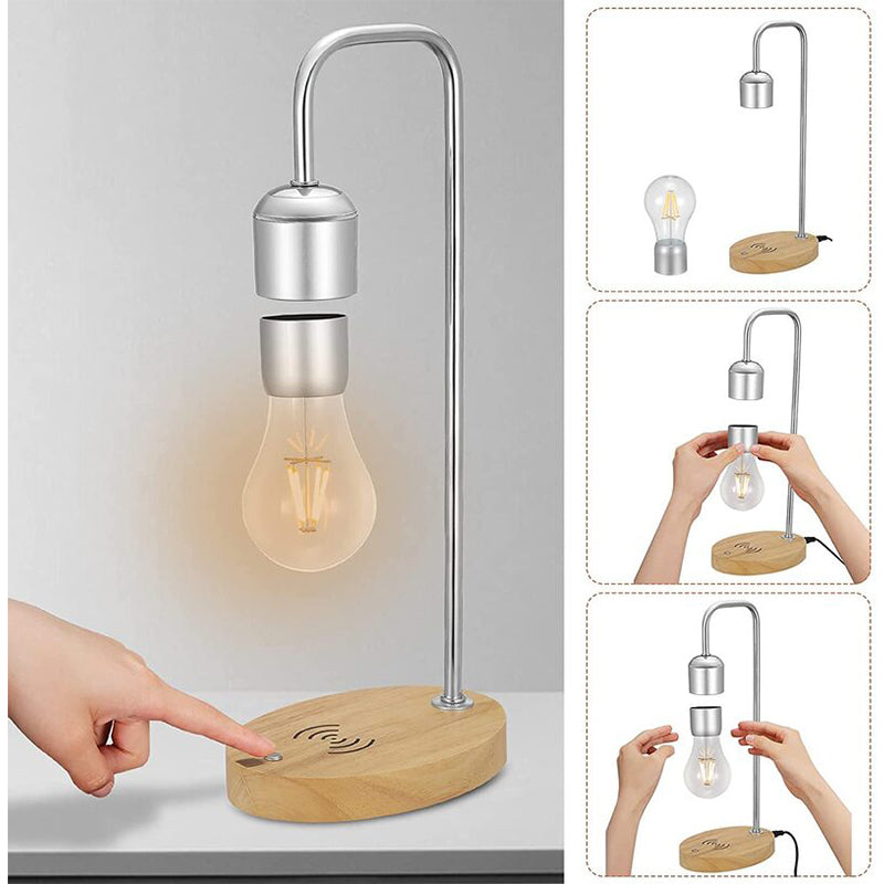 Lampe de bureau à lévitation magnétique, lampe de bureau UFO à chargement sans fil, haut-parleur Bluetooth suspendu, lampe à fleur éternelle suspendue, Magn