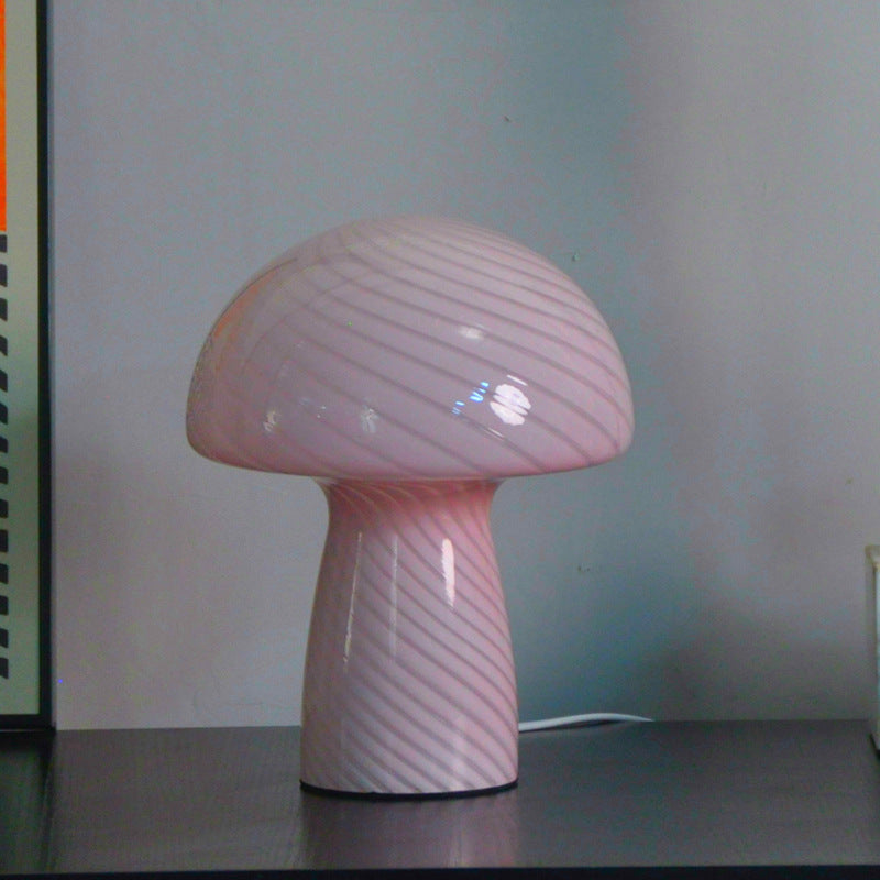 Table Lamp Ins, Blogger Orange Glass Mushroom Lamp, Home Stay Decoration Atmosphere Lamp, Bedroom Bedside Lamp