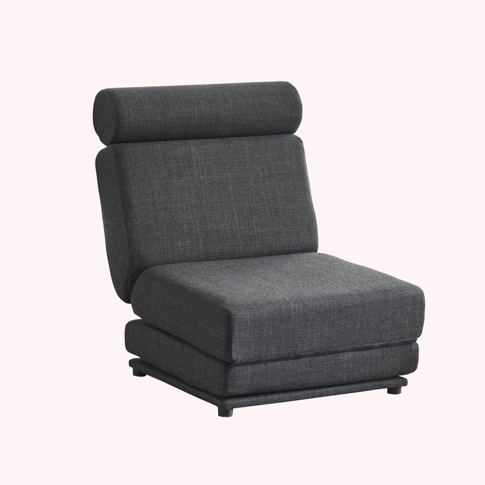 Single Sofa Chair Foldable Single Sofa Bed with Pillow,Portable Foldable Sofa Bed,Leisure Sofa Chair,Easy to Store, Dark Grey