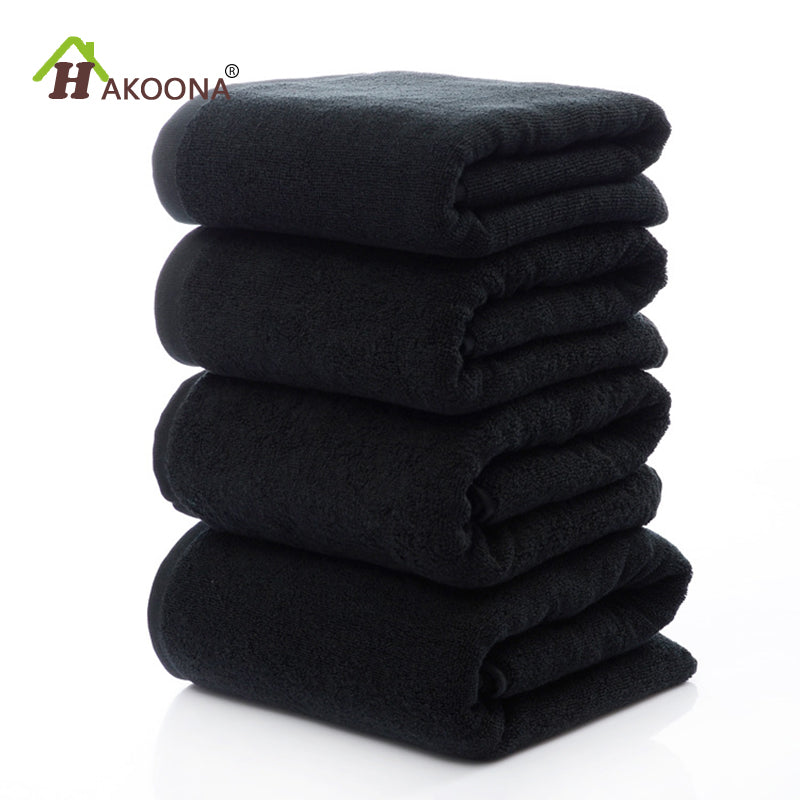 Serviettes en coton éponge noir Serviettes de bain en coton pour adultes 70*140cm Serviettes de bain