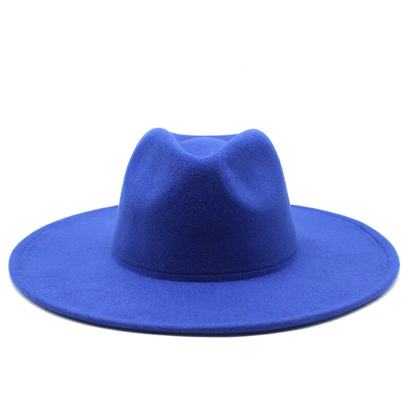 Sombrero Fedora clásico de ala ancha, de lana en blanco y negro, para hombre y mujer, plegable, para invierno, para bodas, iglesias, jazz 