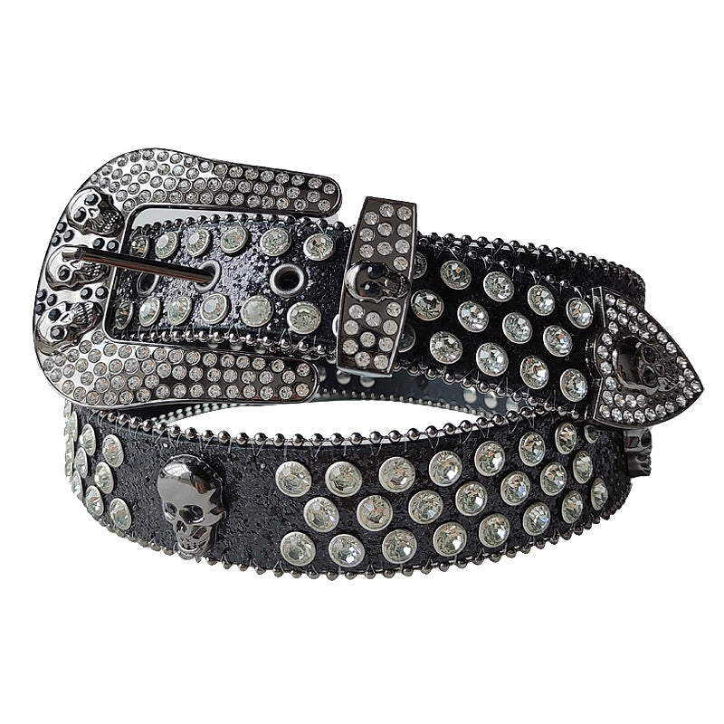 Fashion Luxury Strap Diamond Western Crystal Studded Belt